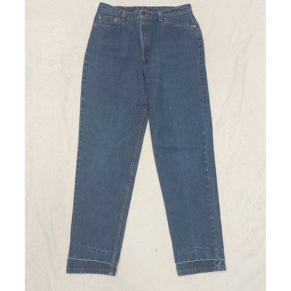 VTG Levis 512 Slim Fit Tapered Leg Jeans High Rise Womens Size 14R Blue USA Made - Picture 3 of 11